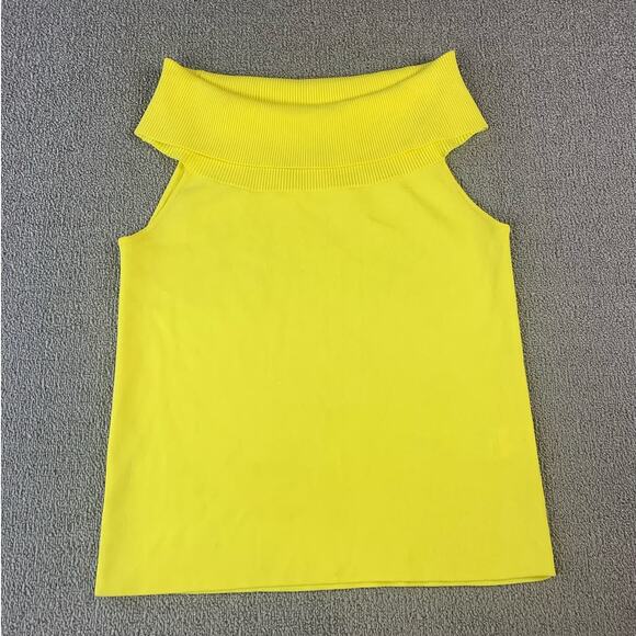 MOMA Top Sleeveless Knit Career Yellow Size Medium - Picture 1 of 5